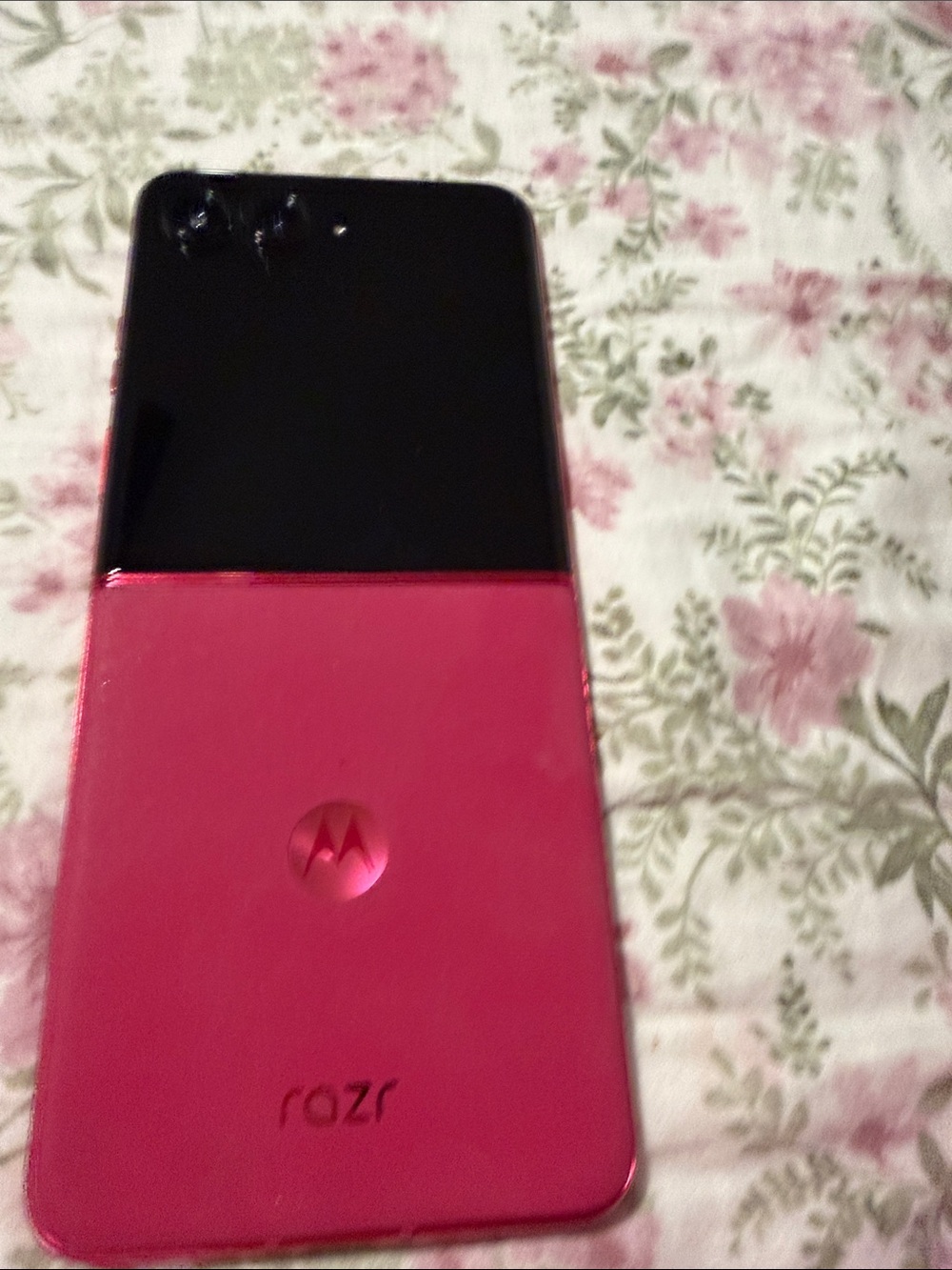 Motorola Razr Two-Tone Pink and Black Fold Phone